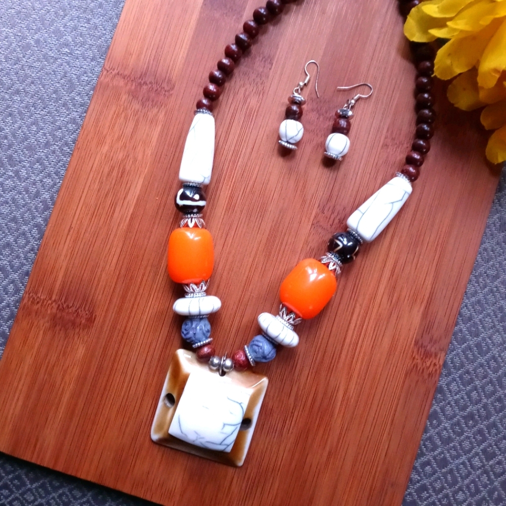 2PC Beautiful African Eternity Necklace Set - Picture 6 of 12
